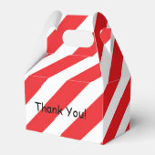 Kerstrode witte streep voor feestvieren bedankdoosjes (Voorkant Zijde)