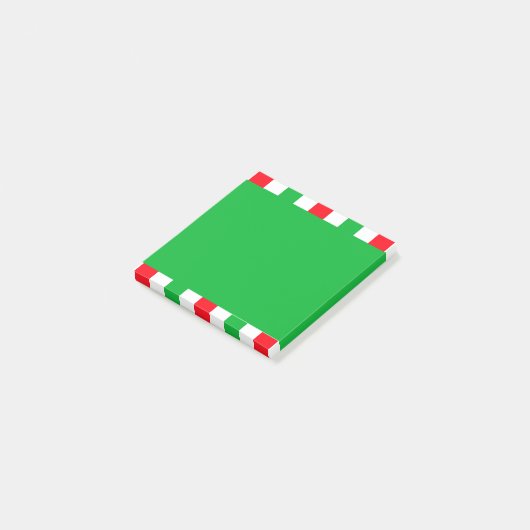 Kerstrode witte strepen feestdag post-it® notes (Schuin)