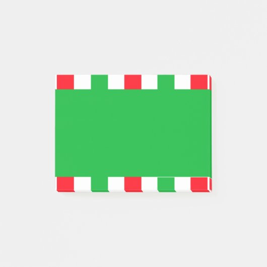 Kerstrode witte strepen feestdag post-it® notes (Voorkant)