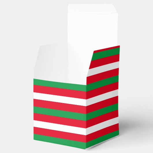 Kerstrode witte strepen, feestdagen bedankdoosjes (Geopend)