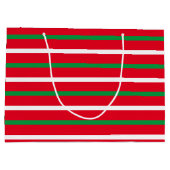 Kerstrode witte strepen, feestdagen groot cadeauzakje (Achterkant)