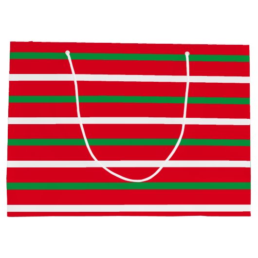 Kerstrode witte strepen, feestdagen groot cadeauzakje (Achterkant)