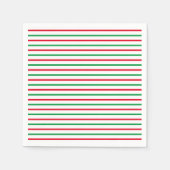 Kerstrode witte strepen, feestdagen servet (Voorkant)