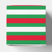 Kerstrode, witte strepen, patroon vakantie bedankdoosjes (Bovenkant)