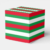 Kerstrode, witte strepen, patroon vakantie bedankdoosjes (Achterkant)