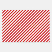 Kerstrode witte strips Gold-feestdagen tijdens ker Inpakpapier Vel (Voorkant 2)