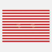 Kerstrode witte strips Gold-feestdagen tijdens ker Inpakpapier Vel (Voorkant)