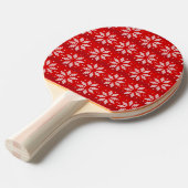 Kerstrode witte winterfeestdag nit Snowflakes Tafeltennisbatje (Voorkant Gekanteld)