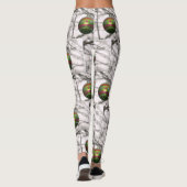 Kerstrode zilver-Ornamenten Leggings (Achterkant)