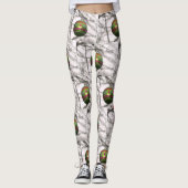 Kerstrode zilver-Ornamenten Leggings (Voorkant)