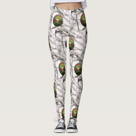 Kerstrode zilver-Ornamenten Leggings