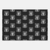 Kerstrode zwarte witte kaarsen inpakpapier vel (Voorkant 3)