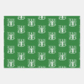 Kerstrode zwarte witte kaarsen inpakpapier vel (Voorkant 2)