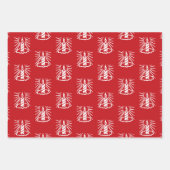 Kerstrode zwarte witte kaarsen inpakpapier vel (Voorkant)