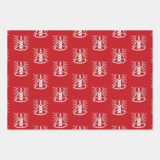 Kerstrode zwarte witte kaarsen inpakpapier vel (Voorkant)