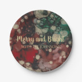 Kerstroden en goud papieren bordje (Voorkant)