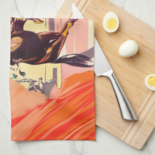 Kerstrodeo Theedoek (Quarter Fold)