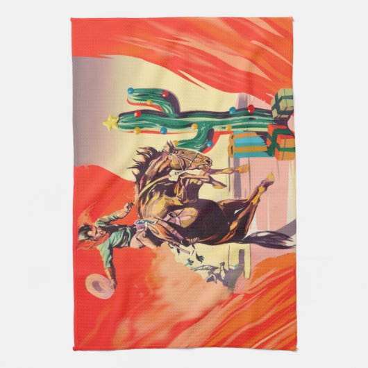 Kerstrodeo Theedoek (Verticaal)