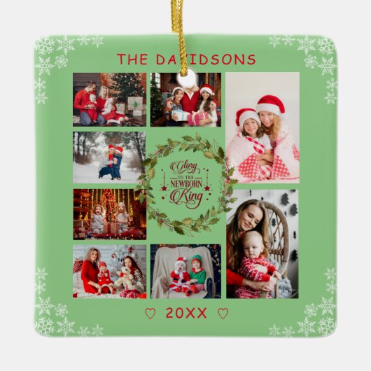 Kerstroem aan de pasgeboren Koning Fotocollage Keramisch Ornament (Voorkant)