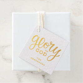 Kerstroem ter ere aan God | Gouden Christelijke Go Bedankjes Labels