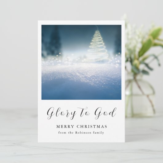 Kerstroem tot God Christelijk Feestdagenkaart (Staand voorkant)