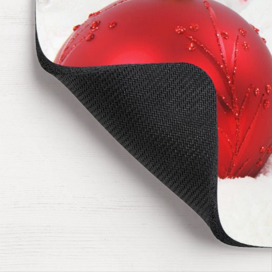 Kerstroet en witte Prettige feestdagen III-muis Muismat (Hoek)