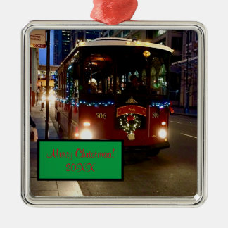 Kerstrolley in Chicago Metalen Ornament