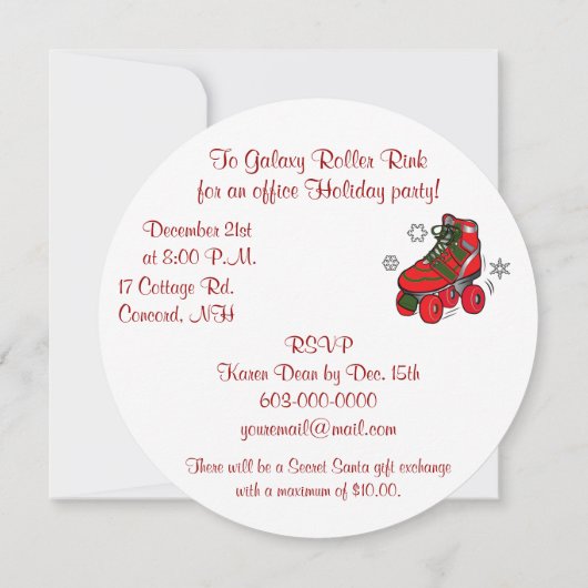 Kerstrolschaatsen Kaart (Achterkant)