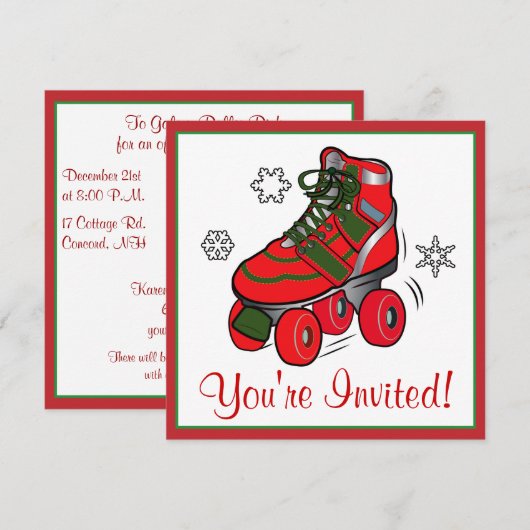 Kerstrolschaatsen Kaart (Voorkant / Achterkant)