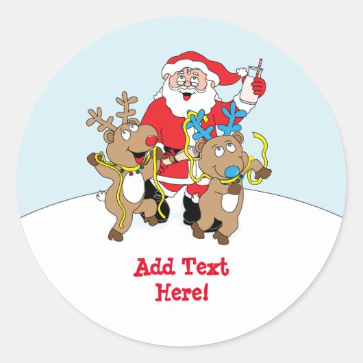 Kerstronde Stickers Santa Claus (Voorkant)