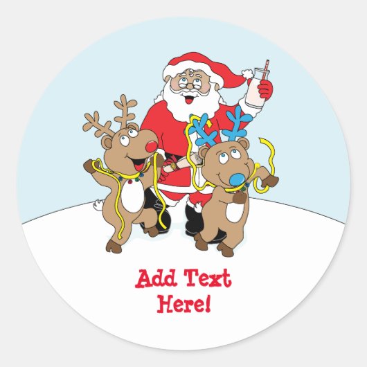 Kerstronde — Stickers Santa Claus personaliseren (Voorkant)