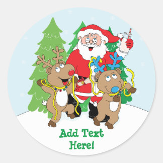 Kerstronde — Stickers Santa Claus personaliseren