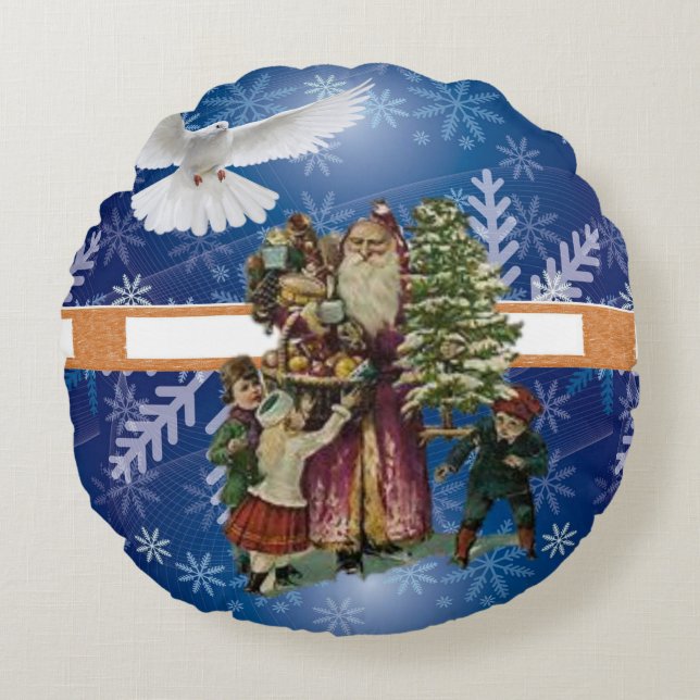 Kerstrondreis,  rond kussen (Voorkant)