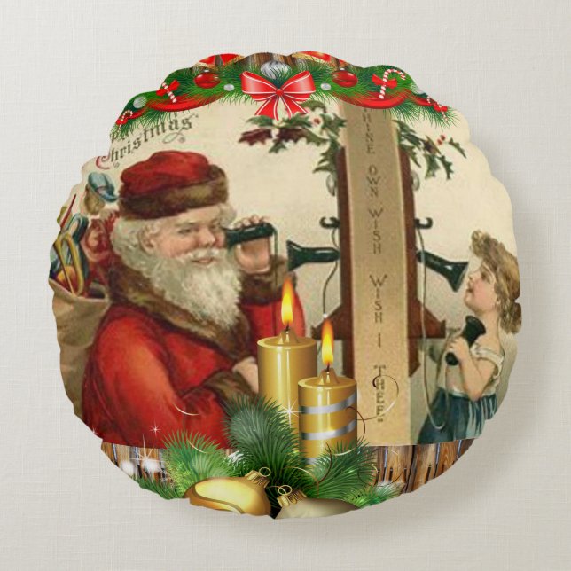 Kerstrondreis,  rond kussen (Voorkant)