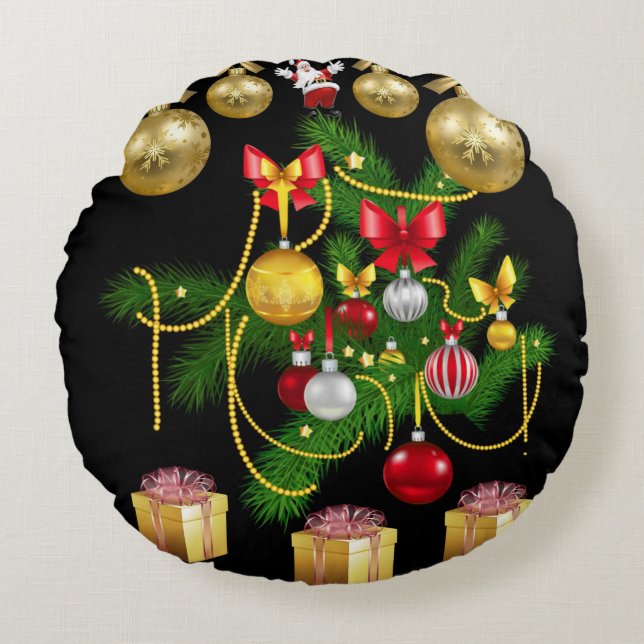 Kerstrondreis Rond Kussen (Voorkant)