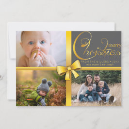 Kerstrood bewerkbaar 3 foto's feestdagenkaart