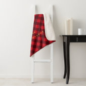 Kerstrood Black Buffalo Plaid Deer Sherpa Deken (In situ)