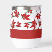 Kerstrood bloemmotief botanisch (Links)