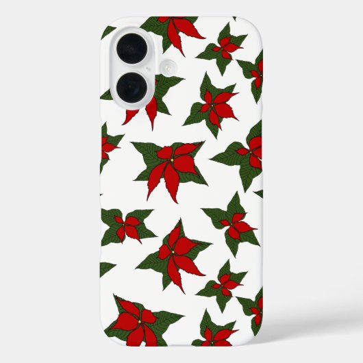 Kerstrood bloemmotief botanisch Case-Mate iPhone case (Achterkant)