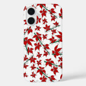 Kerstrood bloemmotief botanisch Case-Mate iPhone case (Achterkant)