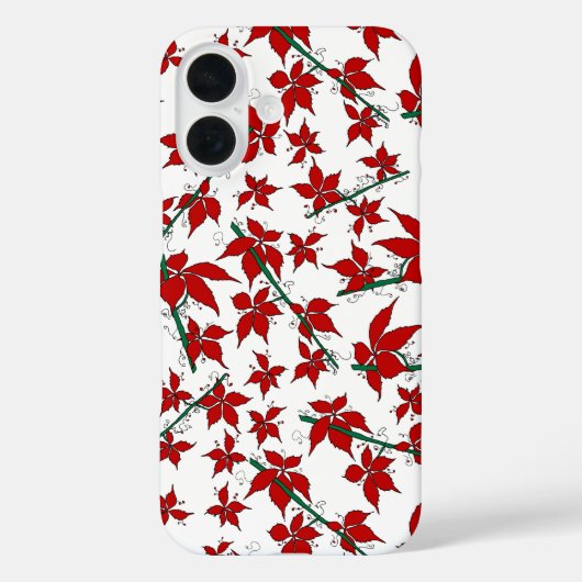 Kerstrood bloemmotief botanisch Case-Mate iPhone case (Achterkant)