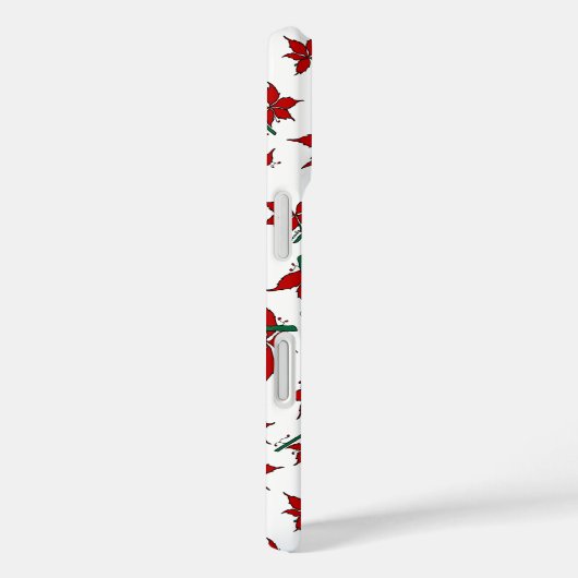 Kerstrood bloemmotief botanisch Case-Mate iPhone case (Achterkant / Rechts)