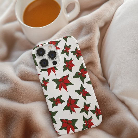 Kerstrood bloemmotief botanisch Case-Mate iPhone case