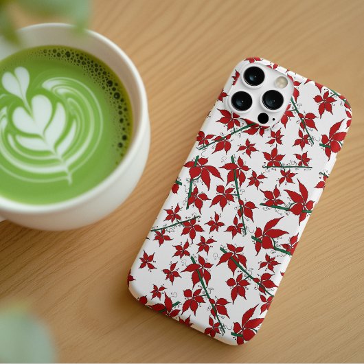Kerstrood bloemmotief botanisch Case-Mate iPhone case
