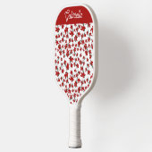 Kerstrood bloemmotief botanisch pickleball paddle (Links)