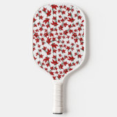 Kerstrood bloemmotief botanisch pickleball paddle (Achterkant)