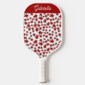 Kerstrood bloemmotief botanisch pickleball paddle (Voorkant)