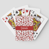 Kerstrood bloemmotief botanisch pokerkaarten (Achterkant)