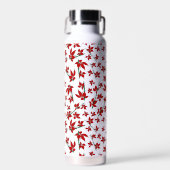 Kerstrood bloemmotief botanisch waterfles (Voorkant)
