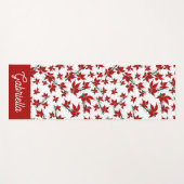 Kerstrood bloemmotief botanisch yogamat (Voorkant (horizontaal))